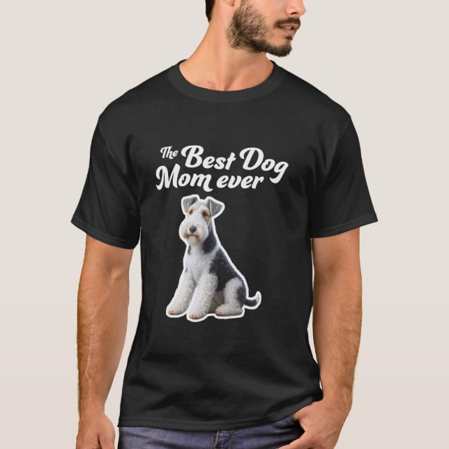Bästa hundmamma någonsin - Wire Fox Terrier T Shirt (Framsida)