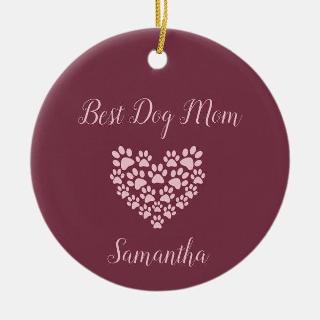 Bästa hundmamma personlig ornament (Framsidan)