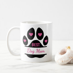 Bästa hundmamma tassavtryck kaffemugg