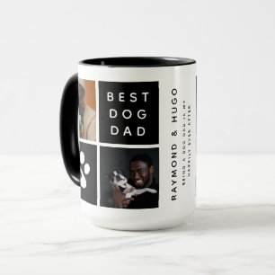 Bästa hundpappa 4 x fotokollage rutnät mugg