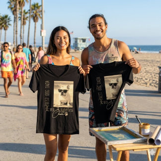Bästa hundpappa anpassad bild Los Angeles Svart T Shirt