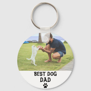 Bästa hundpappa anpassad foto nyckelring, pappas p nyckelring