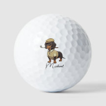 Bästa hundpappa av Par Dachshund Namn Golfboll