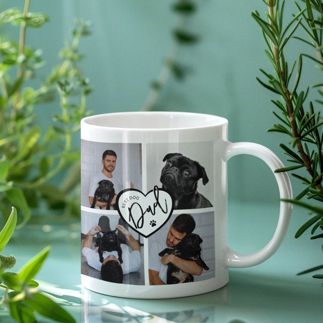 Bästa hundpappa | Fotokollage Kaffemugg (Skapare uppladdad)
