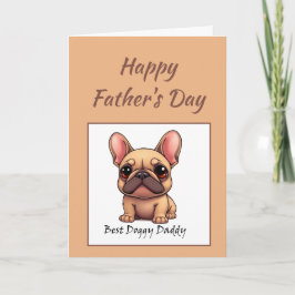 Bästa Hundpappa Fransk Bulldog Fars Dag Kort