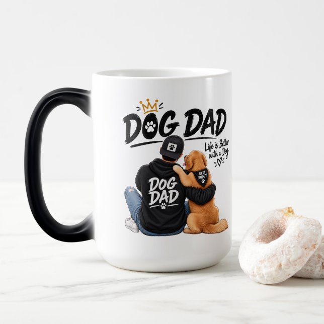 Bästa hundpappa Golden Retriever kaffemugg (Med munk)
