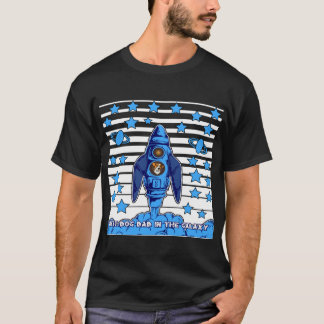 Bästa hundpappa i galaxen rymdraket rolig present t shirt