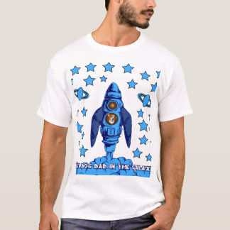 Bästa hundpappa i galaxen Rymdraket Roligt present T Shirt