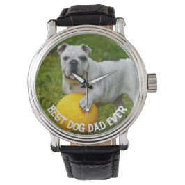 Bästa hundpappa någonsin Anpassad bild, pappas pre Armbandsur