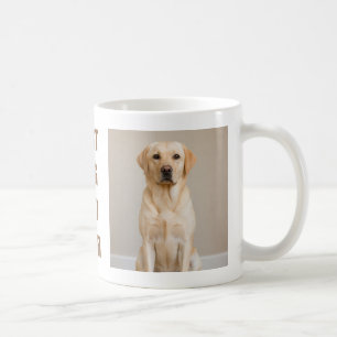 Bästa hundpappa någonsin Anpassad två foto gul Lab Kaffemugg