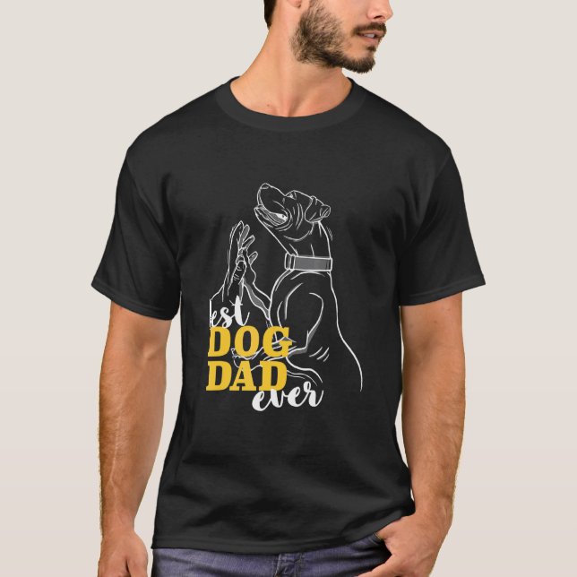 Bästa hundpappa någonsin! Bästa Pitbull Boxer T Shirt (Framsida)