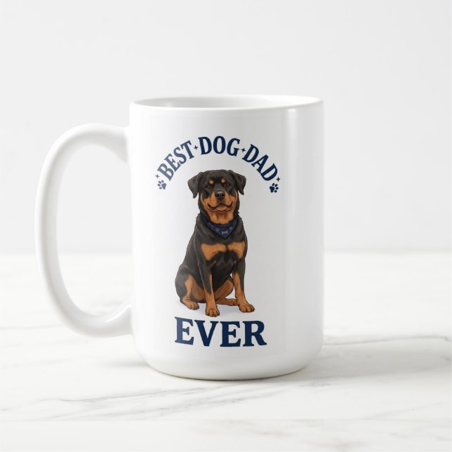 Bästa hundpappa någonsin, fadersdagspresent kaffemugg (Vänster)
