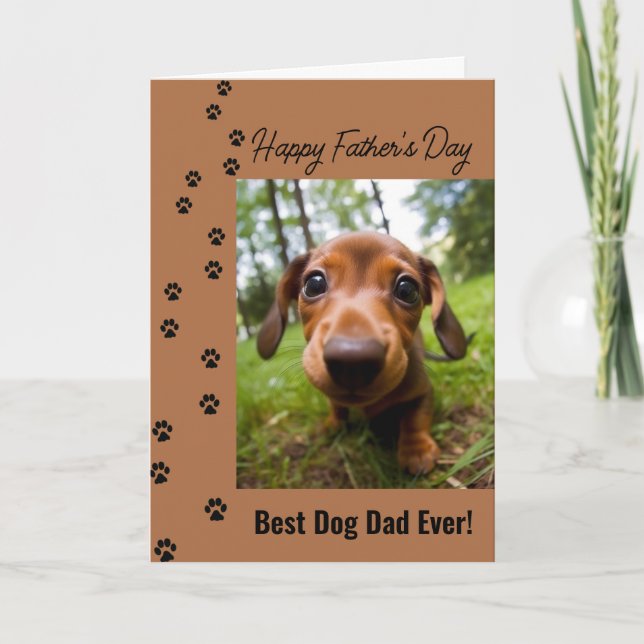 Bästa hundpappa någonsin Fars dag hundfoto Kort (Framsida)