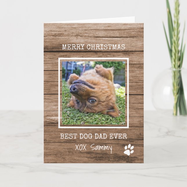 Bästa hundpappa någonsin Foto God Jul Kort (Framsida)