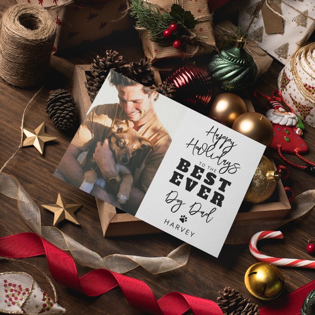 Bästa hundpappa någonsin | Julkort med foto (Skapare uppladdad)