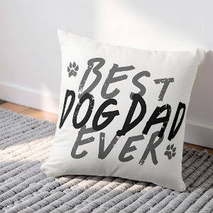 Bästa hundpappa någonsin Modern svart och grå grun Kudde