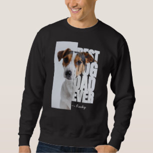 Bästa hundpappa någonsin Personlig husdjursfoto & Lång Ärmad Tröja