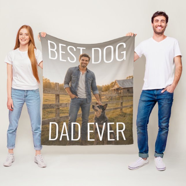 Bästa hundpappa någonsin PhotoPop Fleecefilt (På plats)