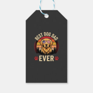 Bästa hundpappa någonsin Retro Golden Retriever Presentetikett