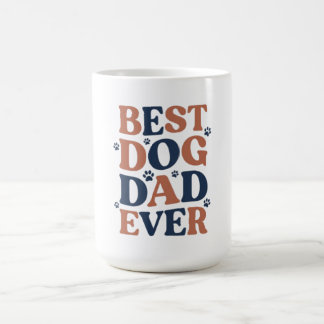 Bästa hundpappa någonsin - typografi med tassavtry kaffemugg