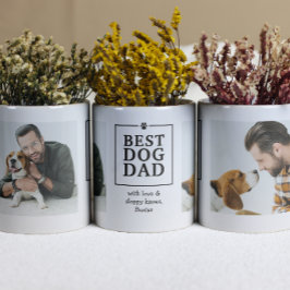 Bästa hundpappa tassavtryck 2-foto-mugg kaffemugg