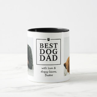 Bästa hundpappa tassavtryck 2-foto-mugg mugg