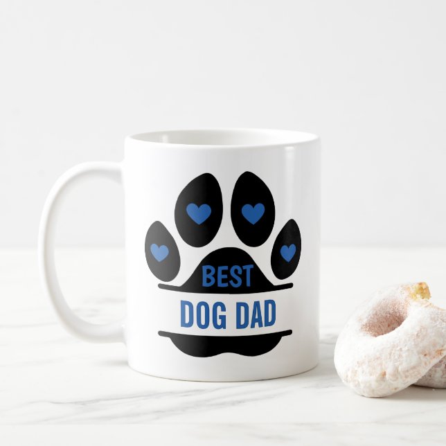 Bästa hundpappa tassavtryck kaffemugg (Med munk)
