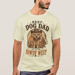 Bästa hundpappa västern cowboy golden retriever t shirt