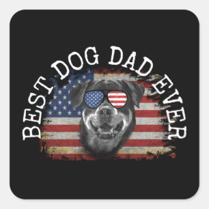 BÄSTA HUNDPAPPAN NÅGONSIN-T-shirt  Fyrkantigt Klistermärke