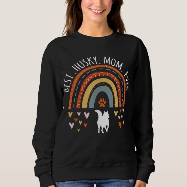 Bästa Husky Mamma någonsin, regnbågsgåvor för Husk T Shirt (Framsida)