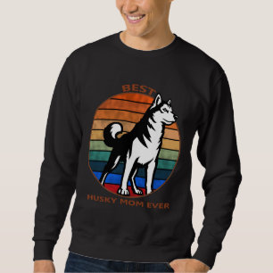 Bästa Husky Mamma någonsin Slim Fit Relaxed Passit Lång Ärmad Tröja