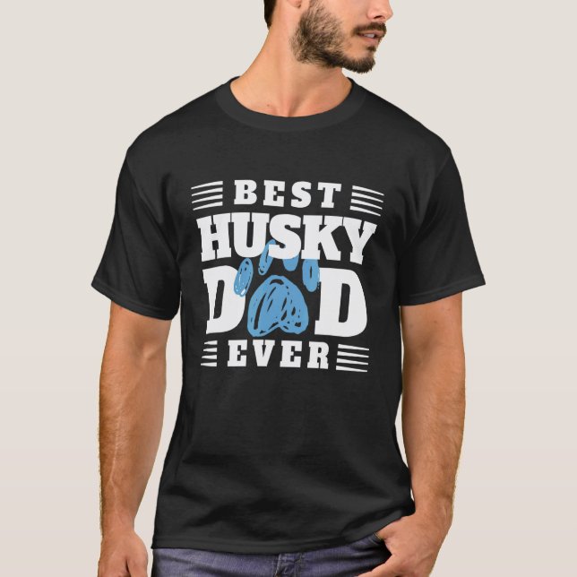 Bästa Husky Pappa Någonsin T Shirt (Framsida)