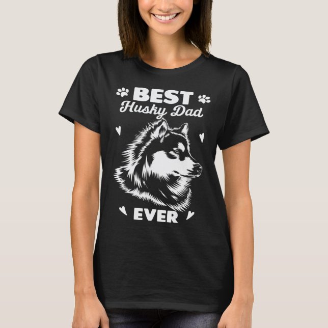 Bästa Husky Pappa Siberian Husky T Shirt (Framsida)