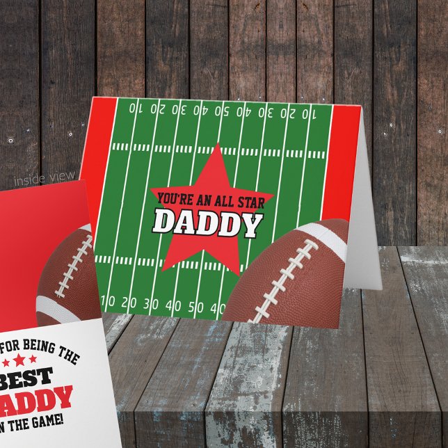 Bästa i spelet Fotboll Personlig gåva Kort (All Star Best in the Game Folding Greeting Card for Dad, Grandpa, Coach or anyone!  Great for Father)