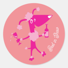 Bästa i Visa dra i Pudel Hund Runt Klistermärke