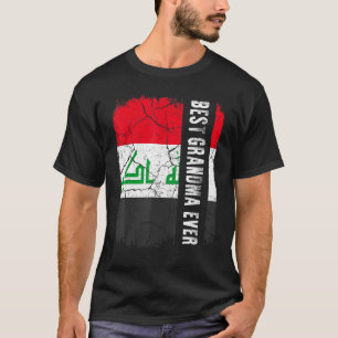 Bästa irakier Grandma Aldrig Irak Flagga Mors dag T Shirt