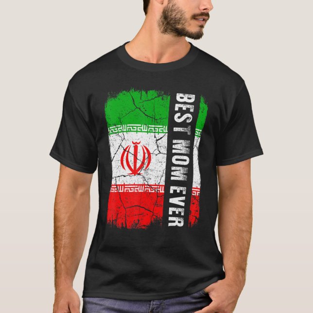 Bästa iranska Mamma någonsin Iran Flagga Mors dag T Shirt (Framsida)