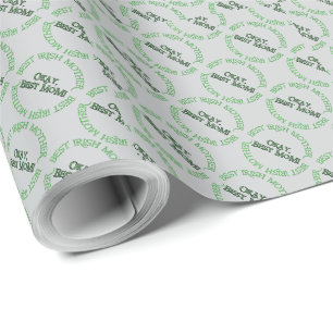 Bästa irländska mor grått matto inlindnings papper presentpapper