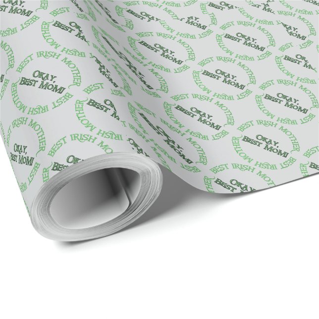Bästa irländska mor grått matto inlindnings papper presentpapper (Rulle Hörn)