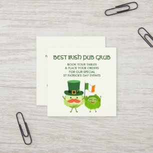 BÄSTA IRLÄNDSKA PUBGRUBBEN Kawaii Kål St Patricks  Fyrkantigt Visitkort