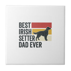 Bästa irländska Setter Pappa Någonsin Vintage Hund Kakelplatta