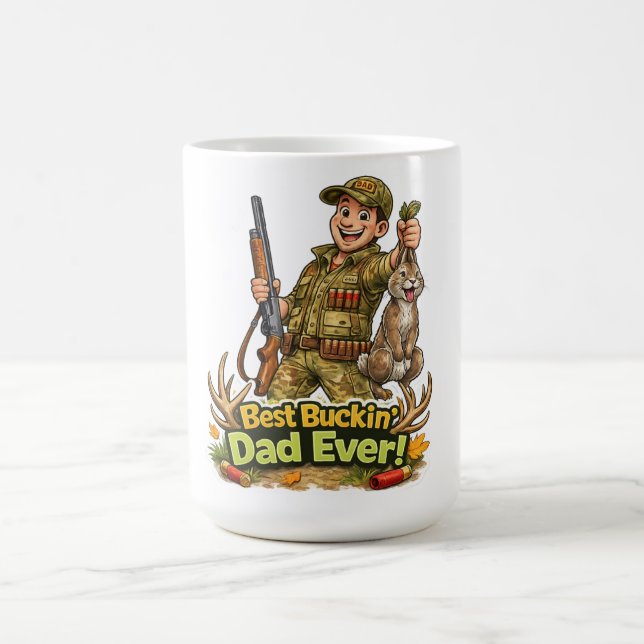 Bästa jaktpappa någonsin rolig jaktpresentidé kaffemugg (Center)