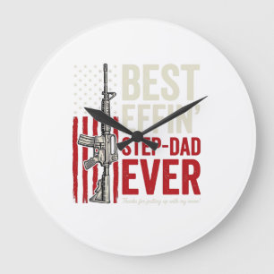 Bästa jävla styvpappa någonsin Patriotisk vintage  Stor Klocka