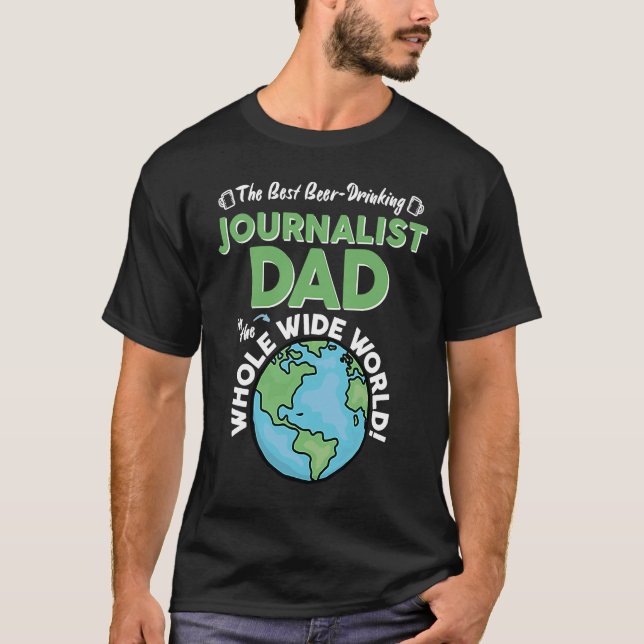 Bästa journalistpappa i hela världen t shirt (Framsida)