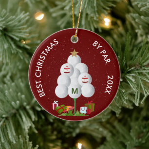 Bästa jul efter Par Golf Boll Träd invigningsåret Julgransprydnad Keramik