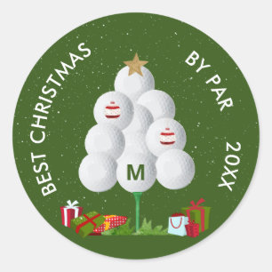 Bästa jul efter Par Golf Boll Träd invigningsåret Runt Klistermärke