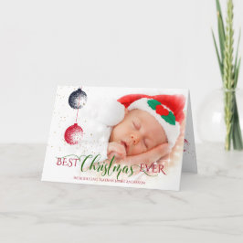 Bästa julfoto någonsin Baby Första julfoto Kort