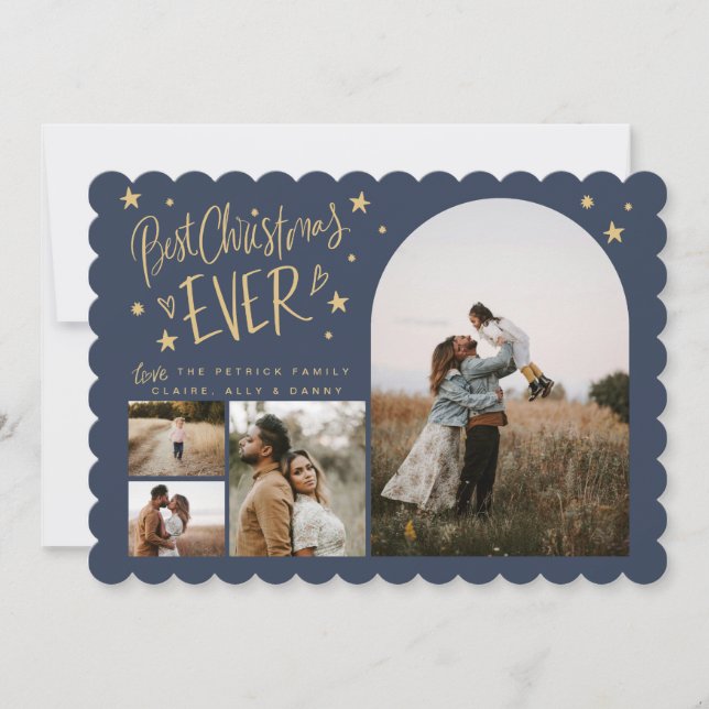 Bästa julkort någonsin, 4-foto-Helgdag Inbjudningar (Framsida)