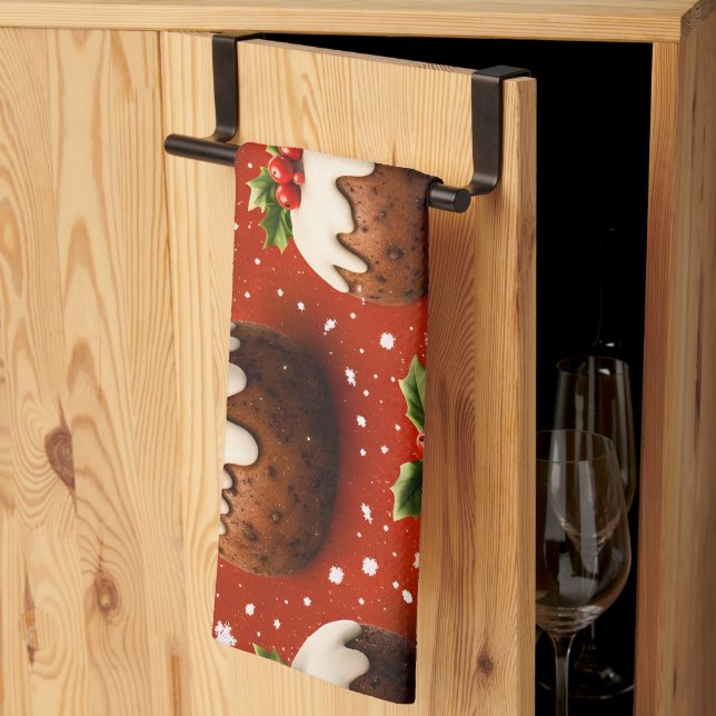 Bästa julpudding julduk kökshandduk (Thirds Fold)