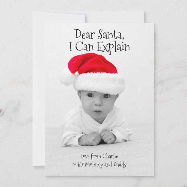 Bästa jultomte! Kan förklara Personligen till jul Julkort (Framsida)
